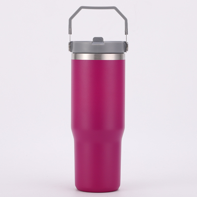 Transfronterizo 30oz taza de automóvil portátil 304 taza de aislamiento de acero inoxidable refrigerante taza de agua de paja portátil