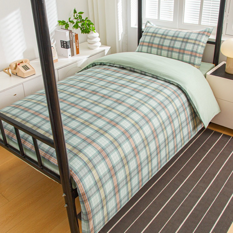 Juego de algodón de tres piezas para dormitorio de estudiantes, juego de seis piezas de algodón puro, funda de edredón, litera, kit de dormitorio, compra al por mayor