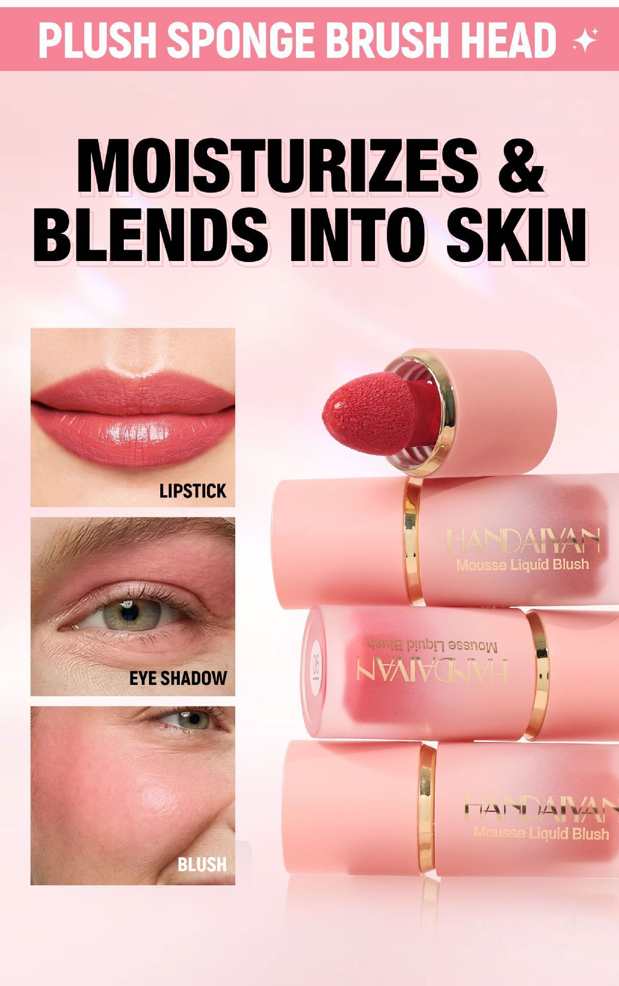 Mattes Flüssig-Rouge – Natürliches, transparentes Finish, leicht zu verblenden und langanhaltende Wangenfarbe_voghion.com