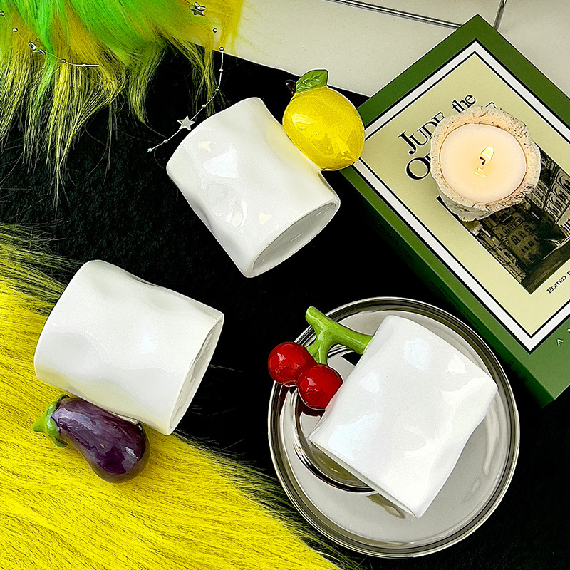 Taza de frutas Taza creativa Taza de agua de cerámica Couple Oficina casa Taza par Regalo de cumpleaños de nicho original