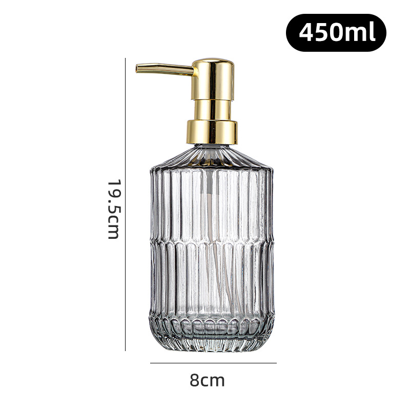 450ml; Junta de bambú gris + cabeza de bomba dorada