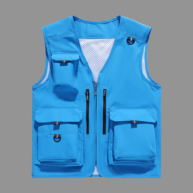 Workwear vest men's outdoor multi-pocket photographer fishing leisure vest overalls director vest order LOGO