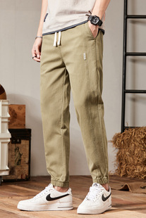 Spring and Autumn 809# loose skinny casual tapered ankle-tied pants washed cotton pants