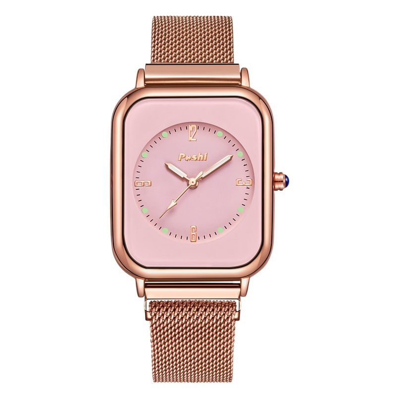 POSHI nueva moda mujer reloj casual cuadrado cuarzo mujer reloj malla Correa estudiante reloj mujer reloj