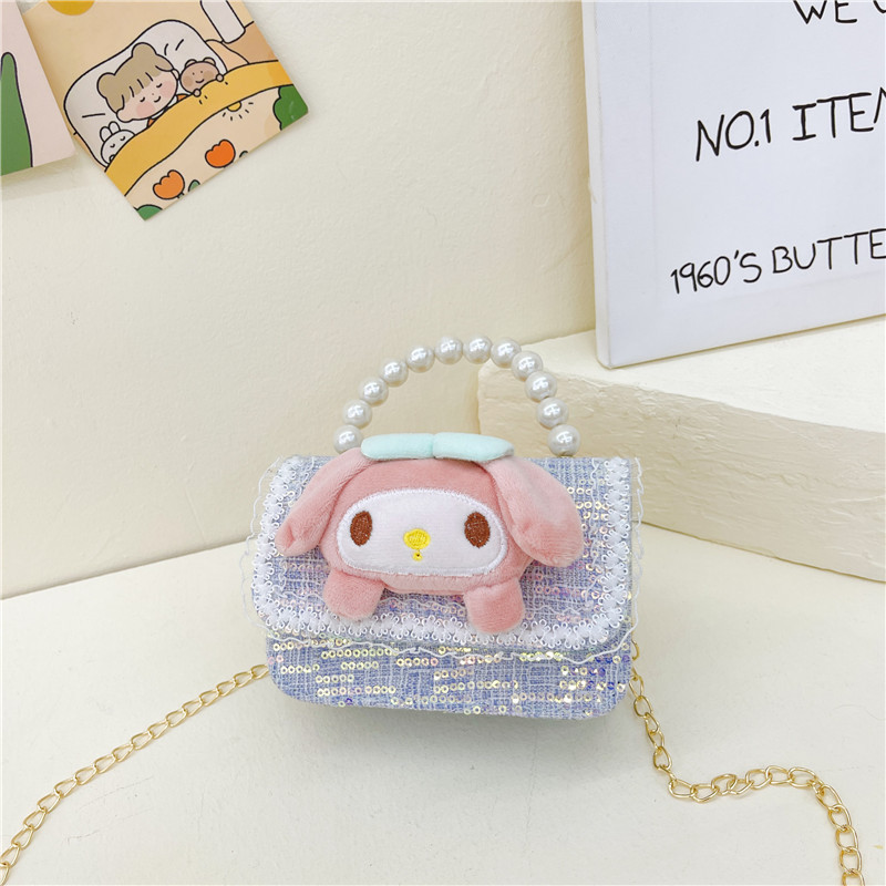 Nuevo bolso de perla, algodón, lino, bolso de hombro para niños, mini mini-fangfangfang tide universal, cadena de chicas, monedero de princesa