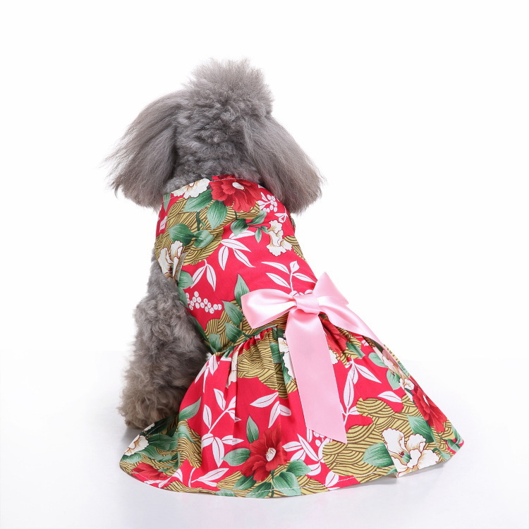 Vestido estilo princesa para mascotas, dulce y elegante, con lazo, para gatos y perros, ideal para salidas con tu perro._voghion.com