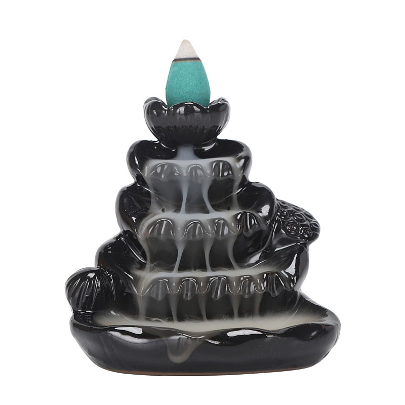 Backflow Ceramic Incense Burner, Inverted Mountain Design, Decorative Office Home Accent