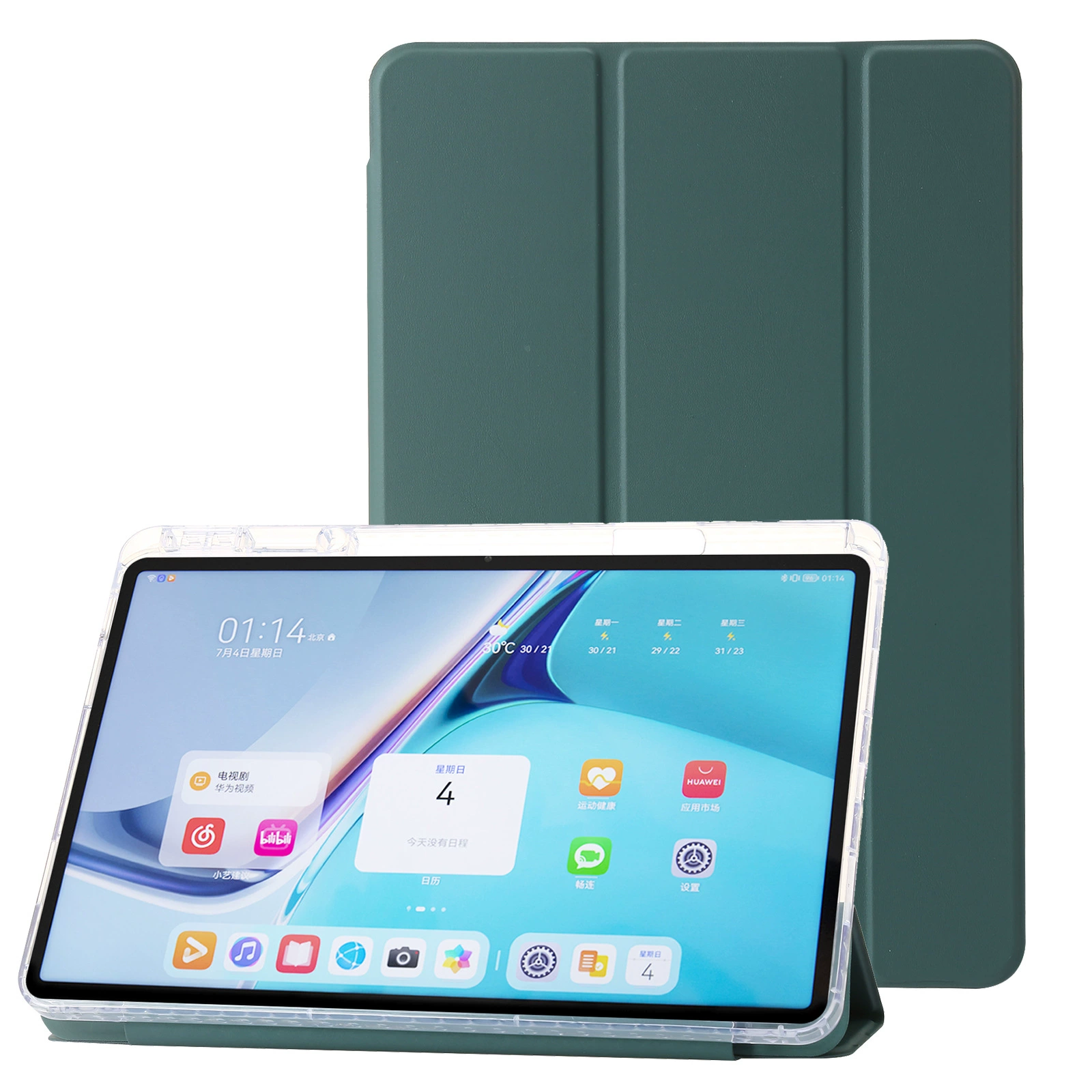 Подходит для Huawei Matepad 11.5s, плоский защитный чехол с отделением для ручки, прозрачный акриловый кожаный чехол Air с защитой от падений