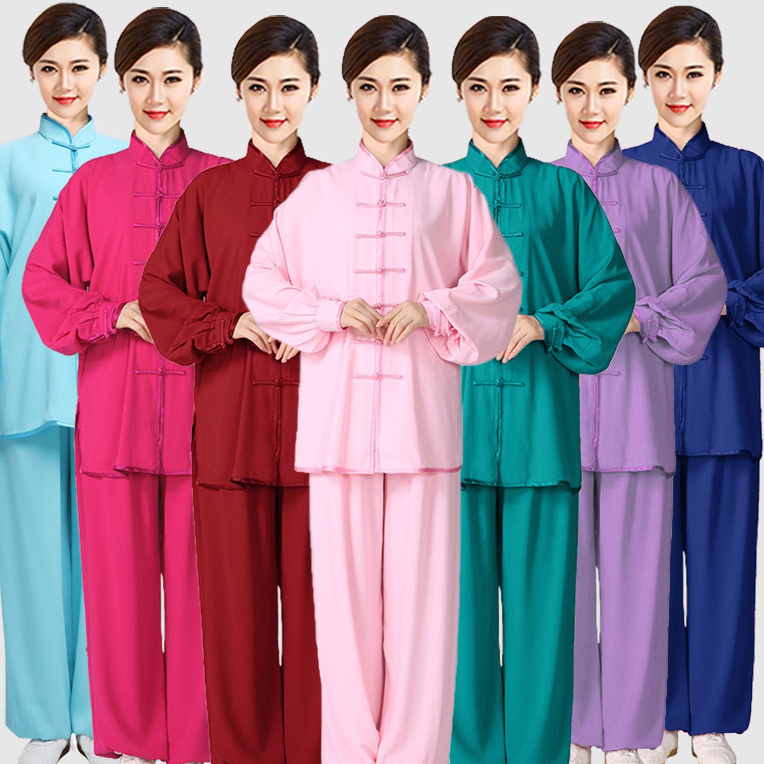 夏季太极服女轻薄练功服中老年晨练打拳团队拳服练功运动演出比赛
