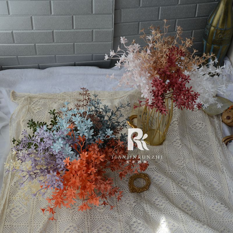 文心蘭把束夢香蘭打底插花配材婚慶地插花排裝飾仿真文心蘭迷霧草