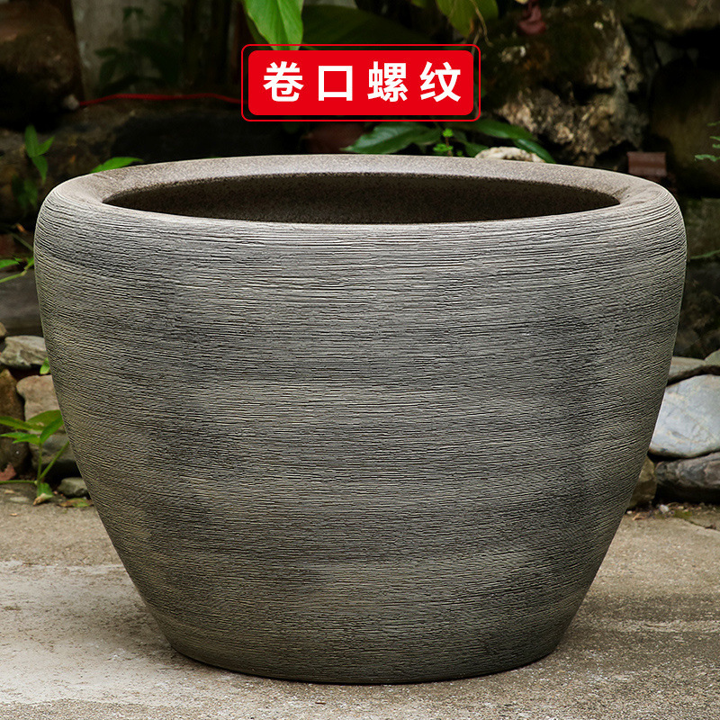 古法生态土陶瓷养金鱼缸荷花睡莲池老旧式阳台室户外庭院大号水缸|undefined