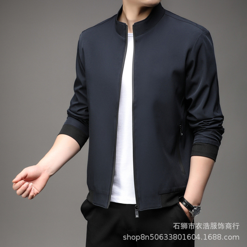 Chaqueta de comercio exterior transfronterizo para hombre, estilo coreano, nueva colección primavera-otoño, abrigo informal con cuello alto, talla grande. image 3