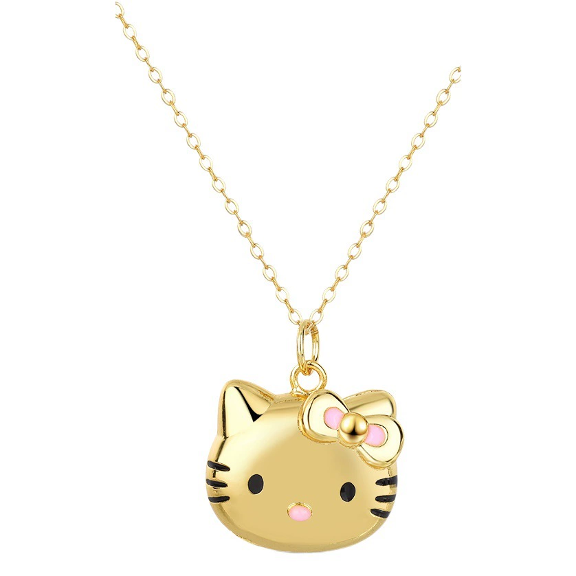 Новый TikTok онлайн-знаменитости живые продажи ожерелье Hello Kitty милая девушка капля клей Hello Kitty кулон Женская цепочка ключицы