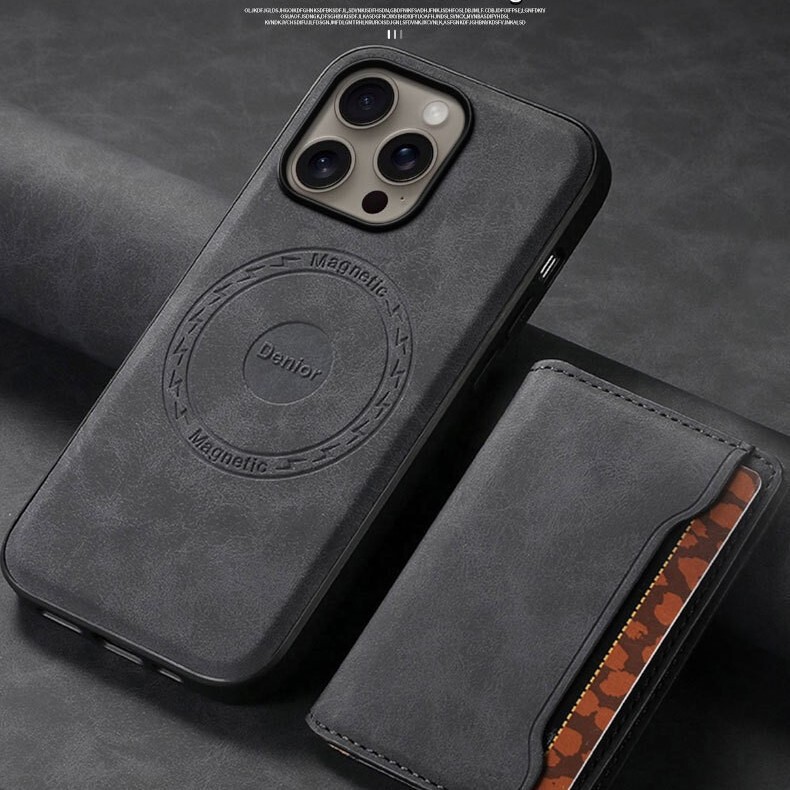 Denior Magnetic Phone Wallet for iPhone 17 Pro Max, 16-Card Slot Magsafe Detachable Phone Case