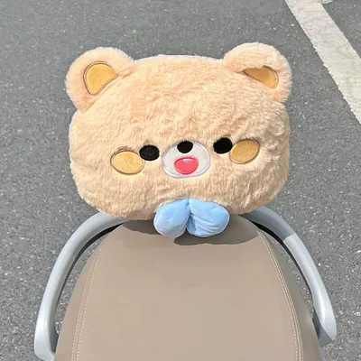 Elektromobil üçün bamper qoruyucu yastıqlar: collisions for children during rides; includes a soft - yellow-bear-plush-anti-collision-yellow-headrest-soft-and-full-head-protection-lumbar-support