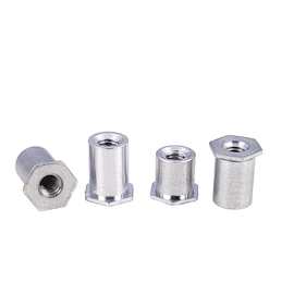 铝制通孔压铆螺柱SOA-M3/3.5M3M4-4/6/8/10铝合金柱铆铝螺母柱