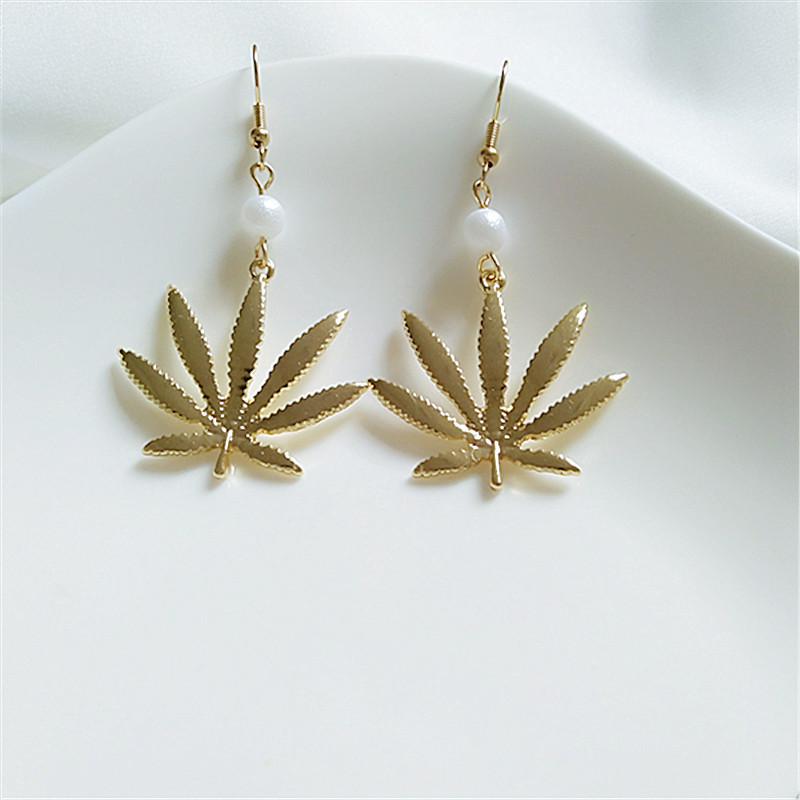 1 Pair Fashion Leaf Alloy Plating Women's Drop Earrings display picture 6