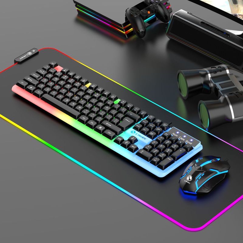 LIMEIDE力镁升级版GTX350发光键盘鼠标USB机械手感有线球形键帽套|undefined