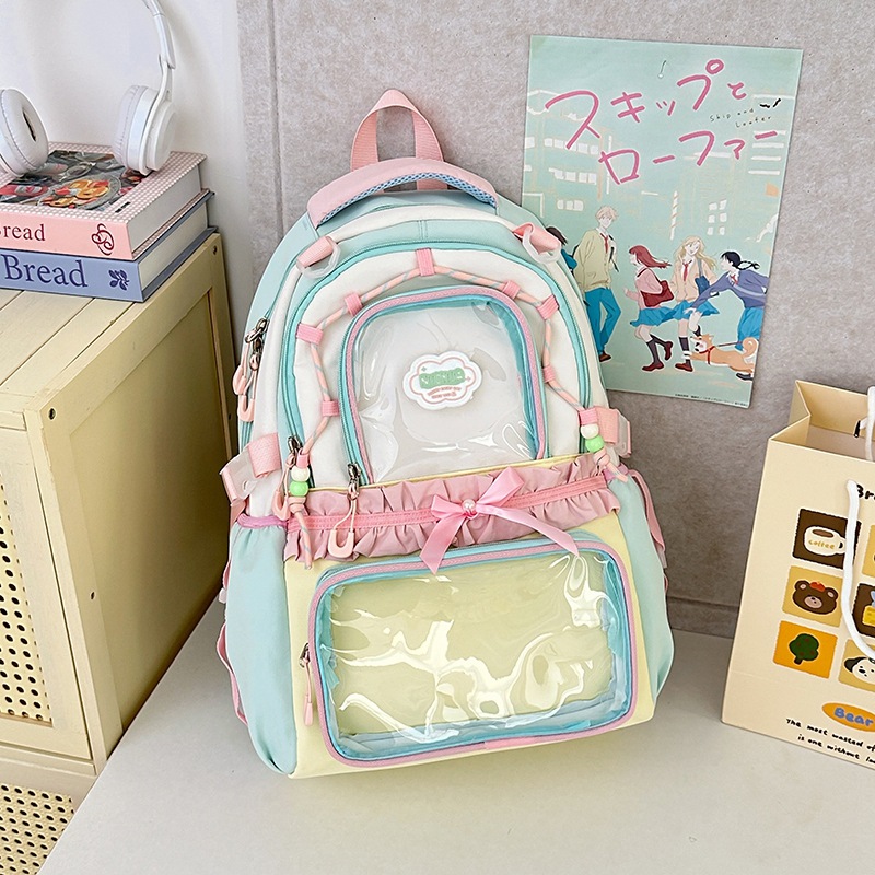 Bolsa de dolor de hombro de arco japonés de color contraste, bolsa de dolor de alta calidad, bolsa de dolor de alta capacidad, bolsa de dolor transparente