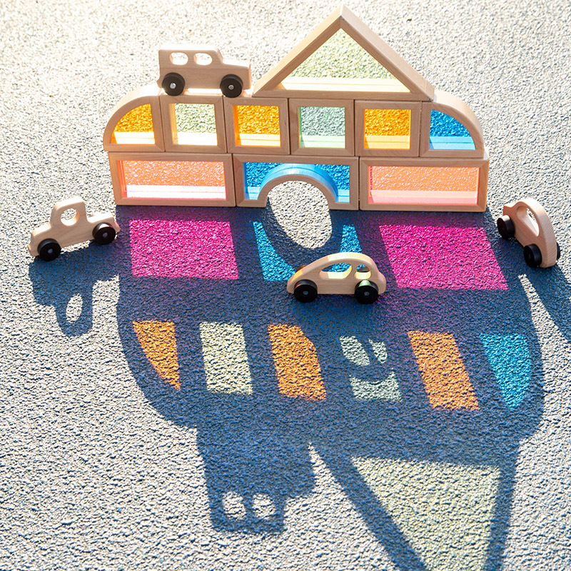 Bloques de construcción acrílicos de gran tamaño ventas directas de fábrica niños creativos juguetes de jardín de infantes translúcidos de color grande