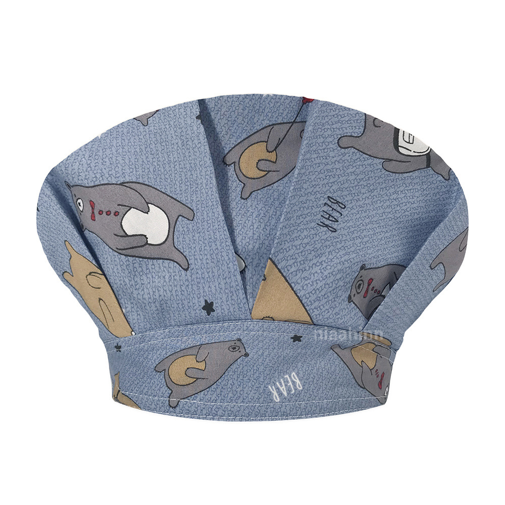 Tapa de operación directa de fábrica impresión femenina pequeño animal lindo sombrero de enfermera algodón salón de belleza odontología oral sombrero