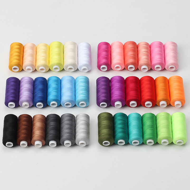 常用色6色涤纶手缝线家用多功能缝纫线锁边线 新品批发402缝纫机