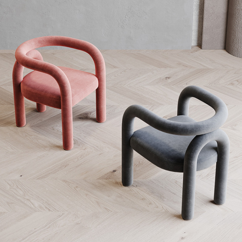 Creative Fabric Hotel Chair, Nordic Beauty Salon Chair, Designer Cashmere Fabric Chair, Internet-Famous Leisure Chair
