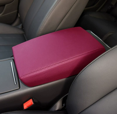 of Genuine Microfiber Leather, Protective Cover – Armrest box - wine-red