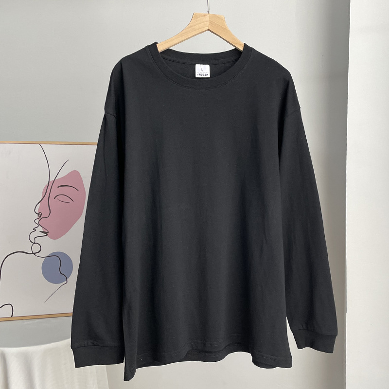 Thread Cuff Cotton T Shirt Women Knitted Loose Long Sleeved Top