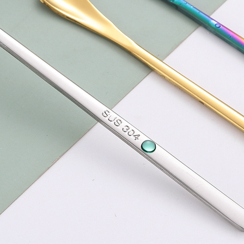 304 stainless steel Japanese mixing spoon ice spoon seasoning spoon honey spoon golden bar spoon mug coffee spoon long handle