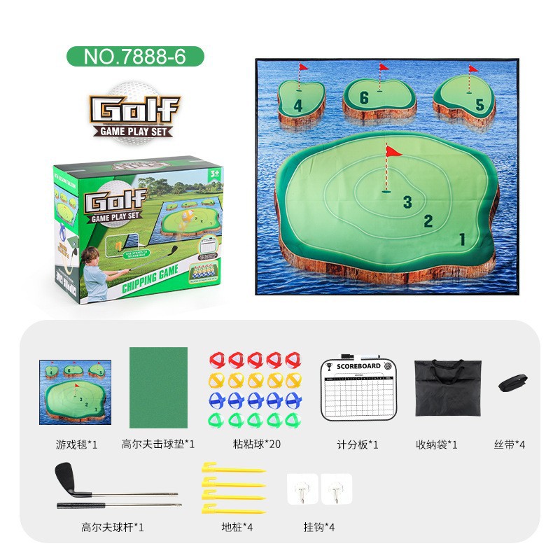 Exportación transfronteriza almohadilla de juego de golf lanzamiento bucle almohadilla de juego 3 - en - 1 juego de lanzamiento portátil de golf