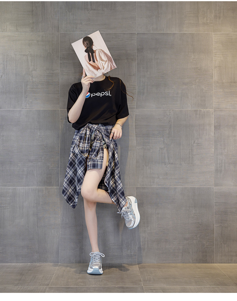 Giày sneaker nữ đế dày tăng chiều cao phong cách thể thao — M2852 be, M2852 xanh, M2852 vàng chi tiết 16