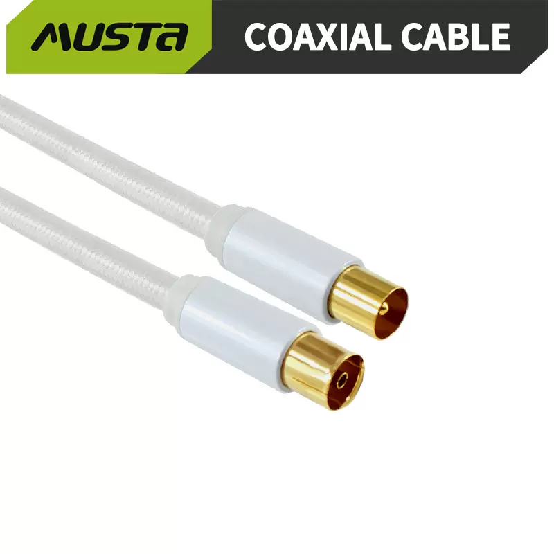 工厂 镀金头公对公 白色 9.5mm同轴线  高清机顶盒TV电视信号线