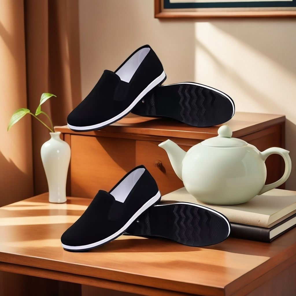 고무 방수 검정색 밑창 천 신발(2켤레/2켤레)