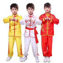 儿童武术表演服长短袖练功服男女童功夫演出中小学生太极武术服装