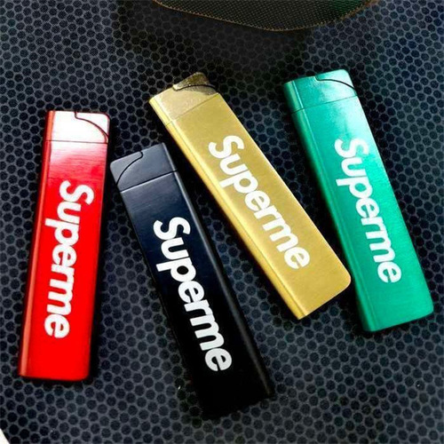 Internet celebrity's same trendy brand Sup windproof green flame metal electronic lighter inflatable gift idea