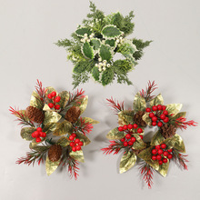 圣诞节小花环烛台桌面布置摆件平安夜烛光晚餐装饰品圣诞派对道具