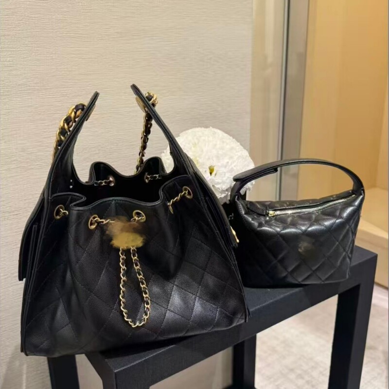25Bag New Style Chanel 25C Genuine Leather Bucket Bag Quilted Chain Shoulder Bag Vintage Hobo Underarm Handbag