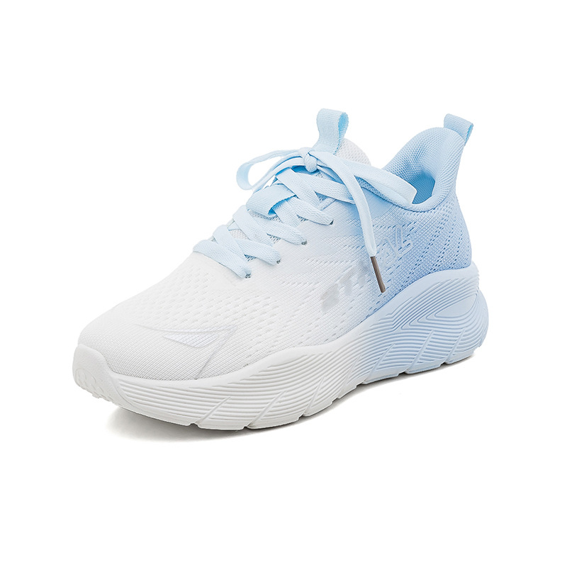 Nuevos zapatos deportivos pareja de zapatos de carreras para mujeres con suela gruesa transpirable zapatos de tejido para jóvenes zapatos casuales F8870 mujeres