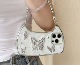 Diamante de piedra preciosa tridimensional galvanizado para iPhone 15ProMax bolso de la caja del teléfono móvil 13 lujo ligero 14 mujer 12 mensajero 15