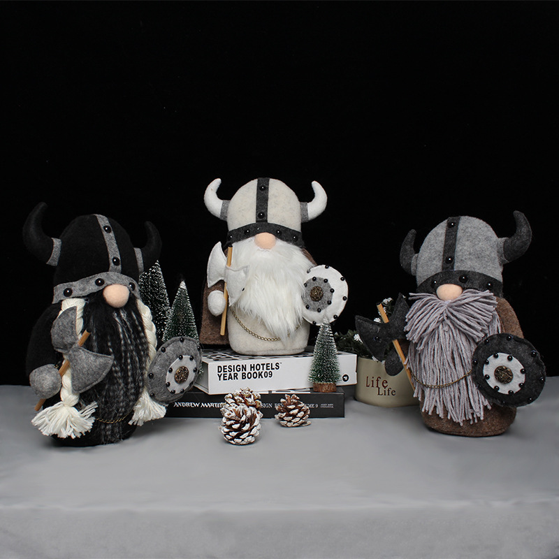 Estación independiente transfronteriza personalizada Nuevo producto Viking Warrior Gnome Doll Viking Warrior Gnome Doll
