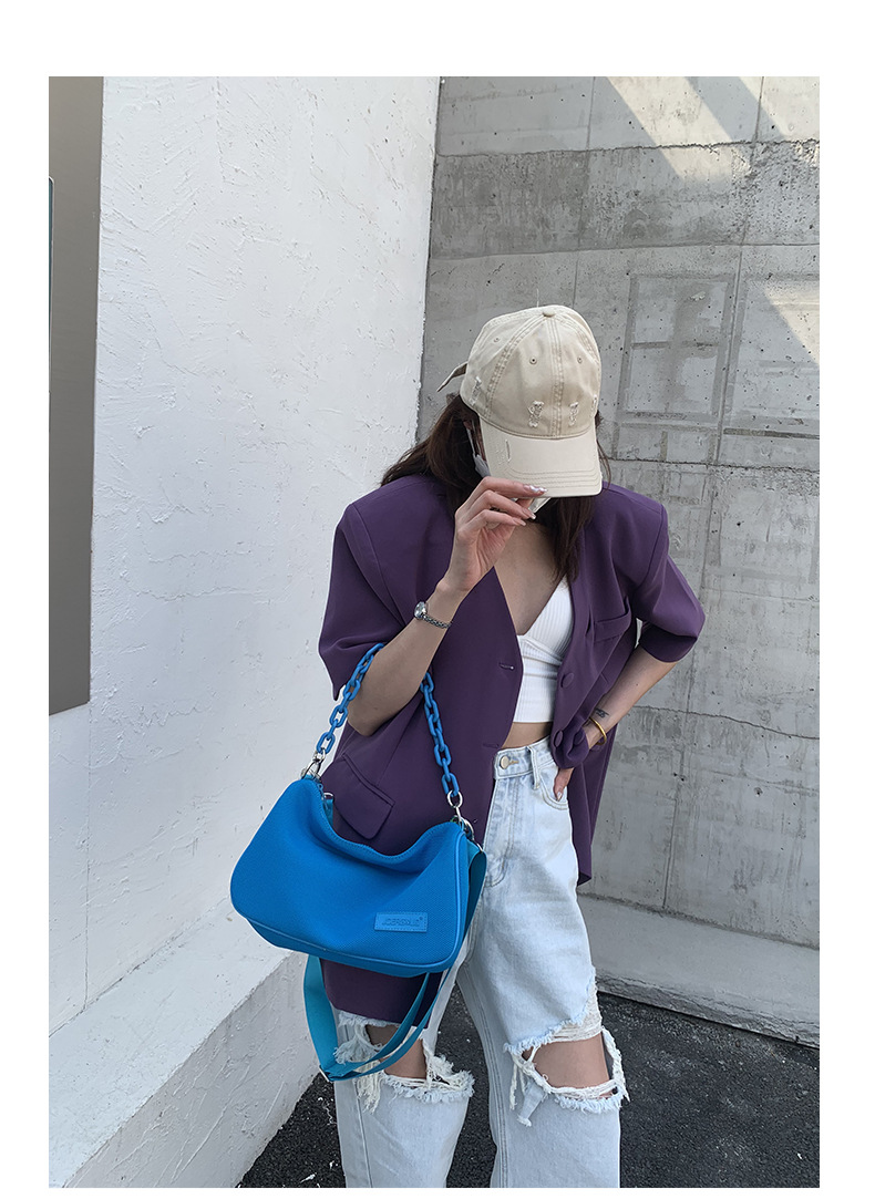 Women's Large Cloth Color Block Solid Color Streetwear Zipper Crossbody Bag display picture 23