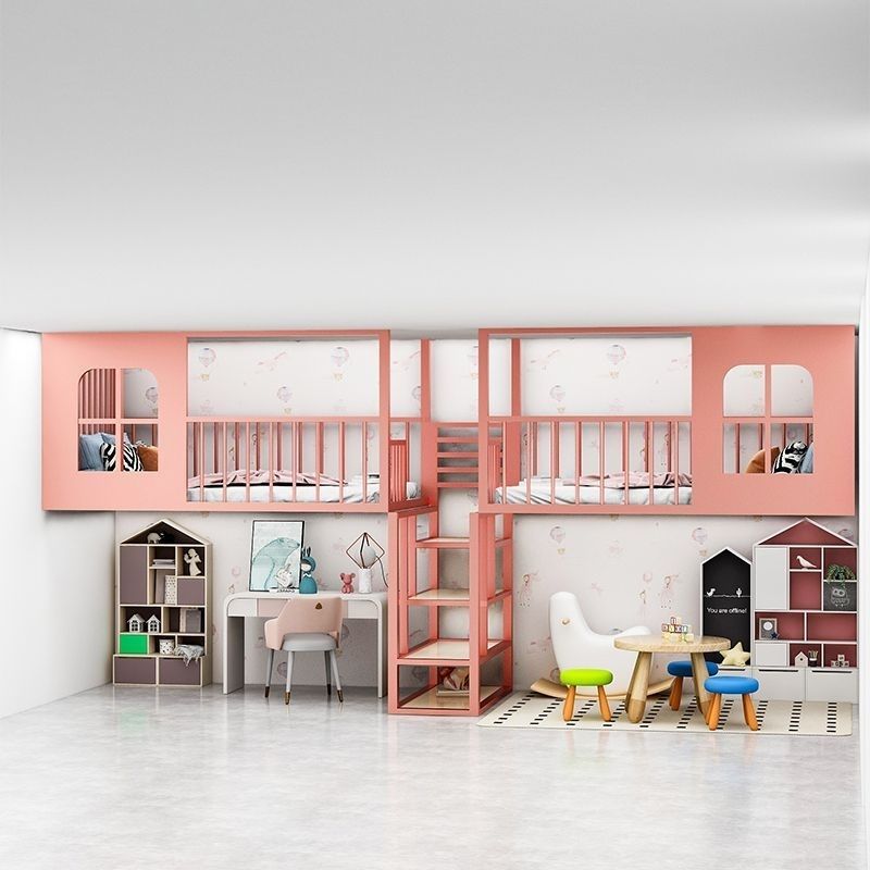 Double S-shaped upper and lower beds, one son and one daughter, do not disturb each other, separate raised beds, loft small apartment, single upper attic