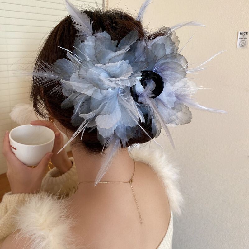 工場直販スーパーフェアリーフラワーグリッパー、高級ヘアアクセサリー、女性用多用途サメクリップ、後頭部用スイートヘアクリップ|undefined