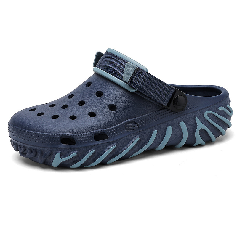 2025 verano nuevo estilo hombres zapatos casuales con agujeros suela gruesa eva moda interior y exterior playa sandalias Baotou al por mayor