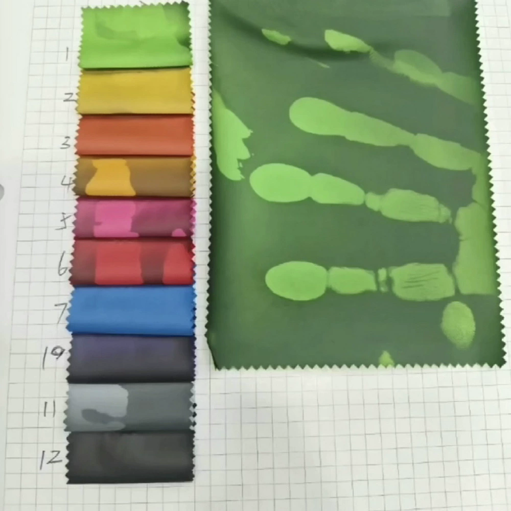 Water-chromic PU термохромная кожа, тонкая, мягкая химическая волокна ткань, меняет цвет при касании, меняет цвет на воде, тканевые изделия