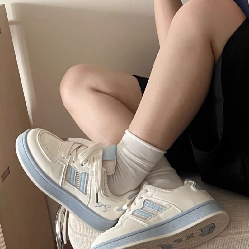 厚底皮面小白鞋女2025夏季百搭休闲板鞋ins潮网面透气学生运动鞋|undefined