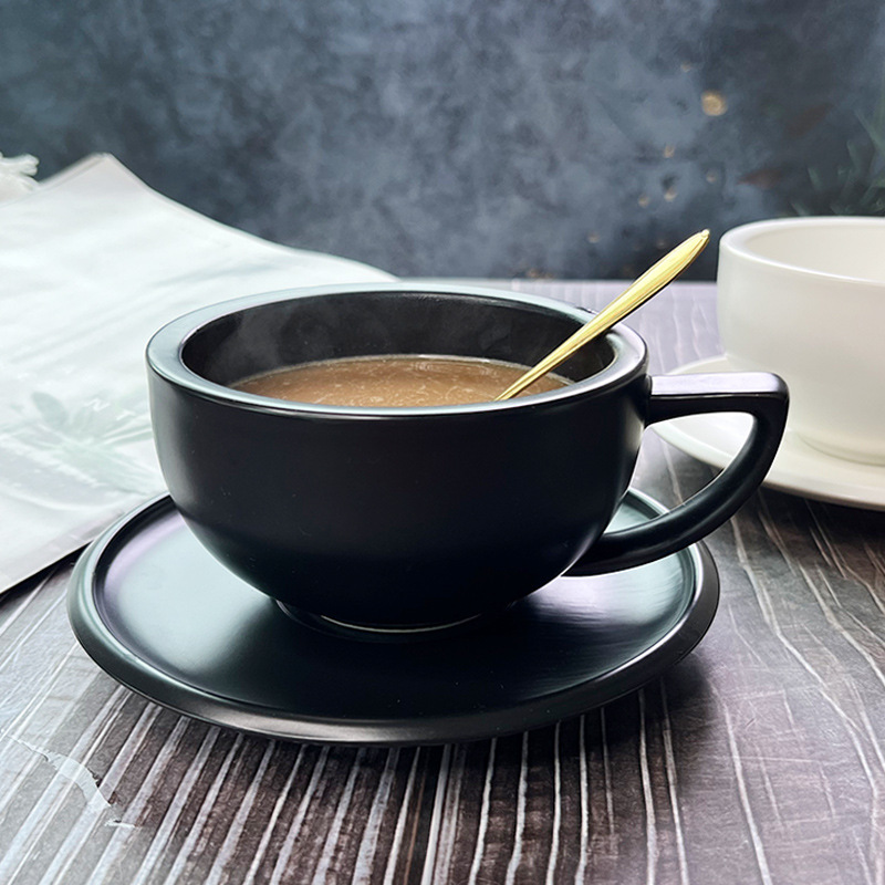 Zetian Coffee Cup Household Ceramic Cup and Saucer suit Latte Pull Flower Cup Mocha American Cabo Commercial 280ml Zetian Coffee Cup Household Ceramic Cup and Saucer suit Latte Pull Flower Cup Mocha American Cabo Commercial 280ml