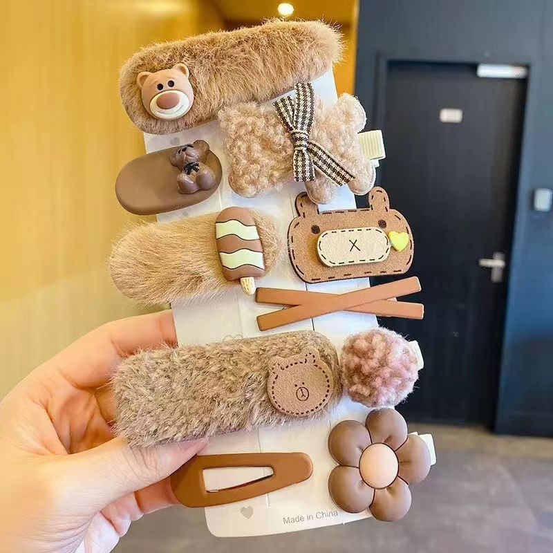 Otoño y invierno peluche clip para niños trenzando clip para el cabello versátil clip dulce clip lateral frange clip clip clip clip para el cabello roto clip para el cabello