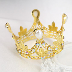 Cross-border flowers birthday cake decoration crown bride wedding headpiece Baroque hairband wholesale vintage hair accessories